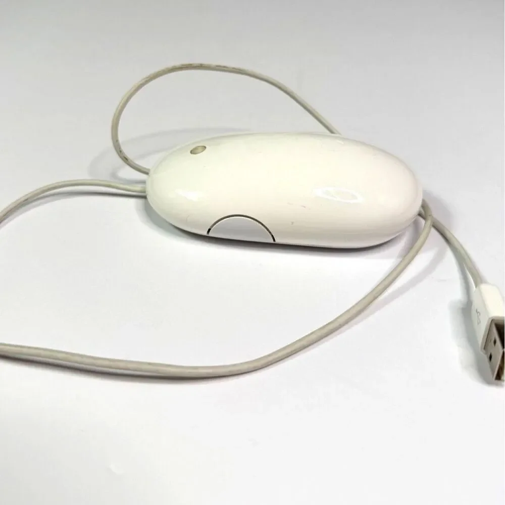 vintage Apple Mighty Mouse A1152 EMC 2058 Wired USB Tested Working!